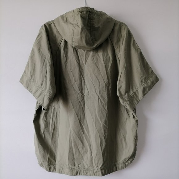 Loft Women's Green Button Front Draw String Hooded Neck Outwear Size S New - Picture 2 of 6